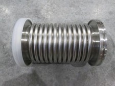 Stainless Steel Formed Bellows Vacuum Pipe/Hose, 6"L, 101MM Flange, Used