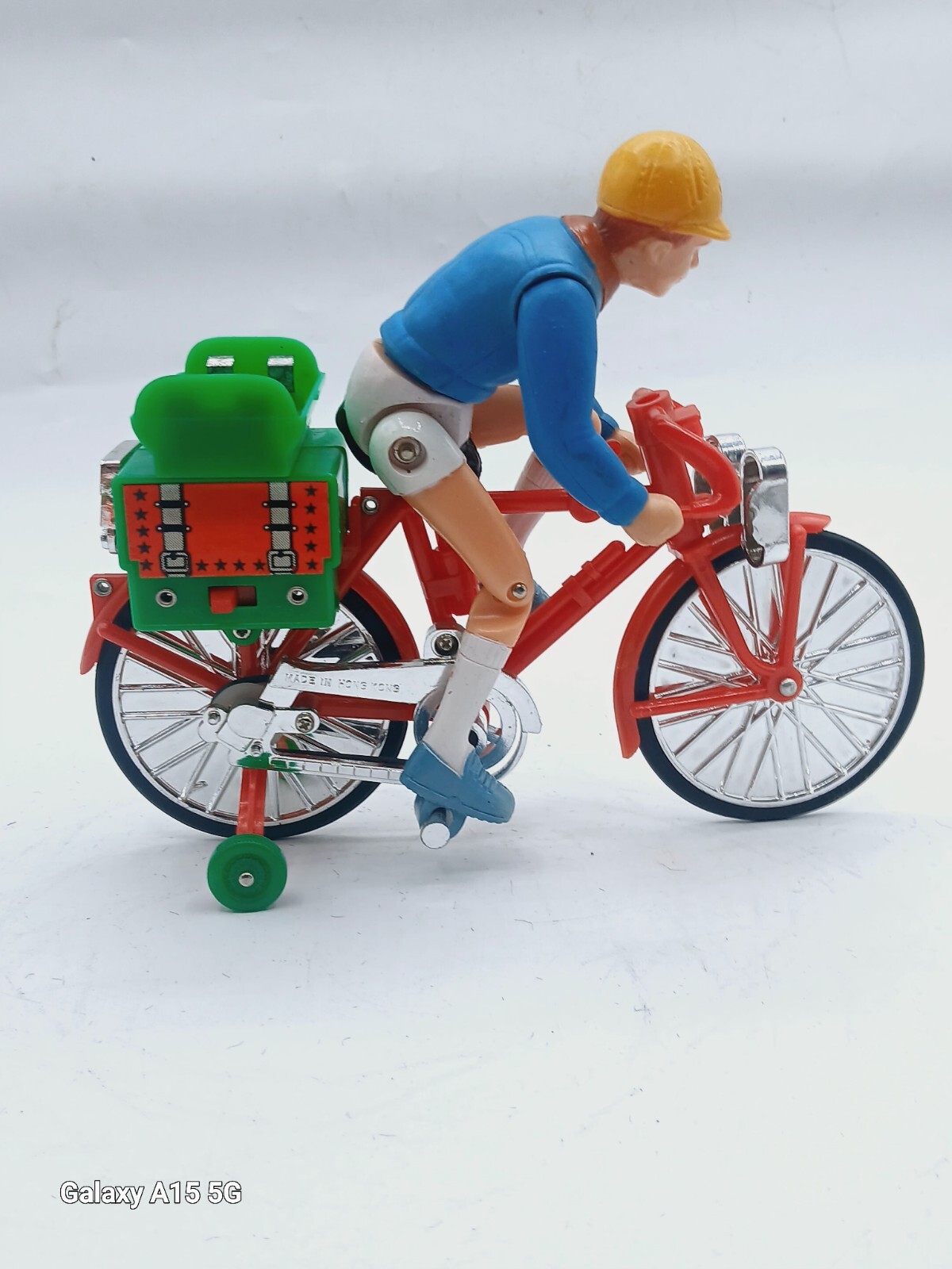 Vintage 1970's Plastic Toy Battery Operated Boy On Bicycle USA  Not Working