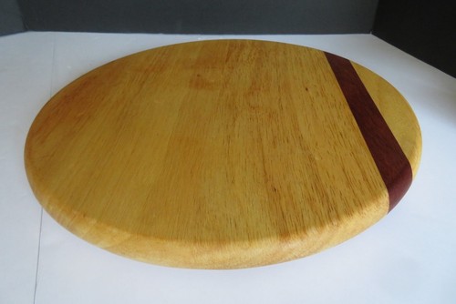 VINTAGE Revolving Lazy *VIDEO* Susan 14" Light Colored Hardwood With Dark Walnut - Picture 4 of 20