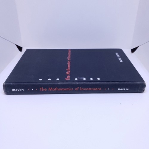 The Mathematics Of Investment - Roger Osborn - Hardcover- VG - Signed. - Picture 2 of 4