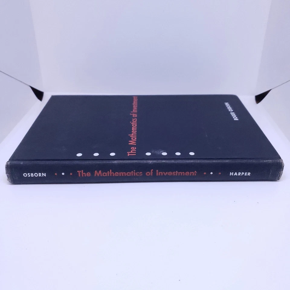 The Mathematics Of Investment - Roger Osborn - Hardcover- VG - Signed. - Image 2 of 4