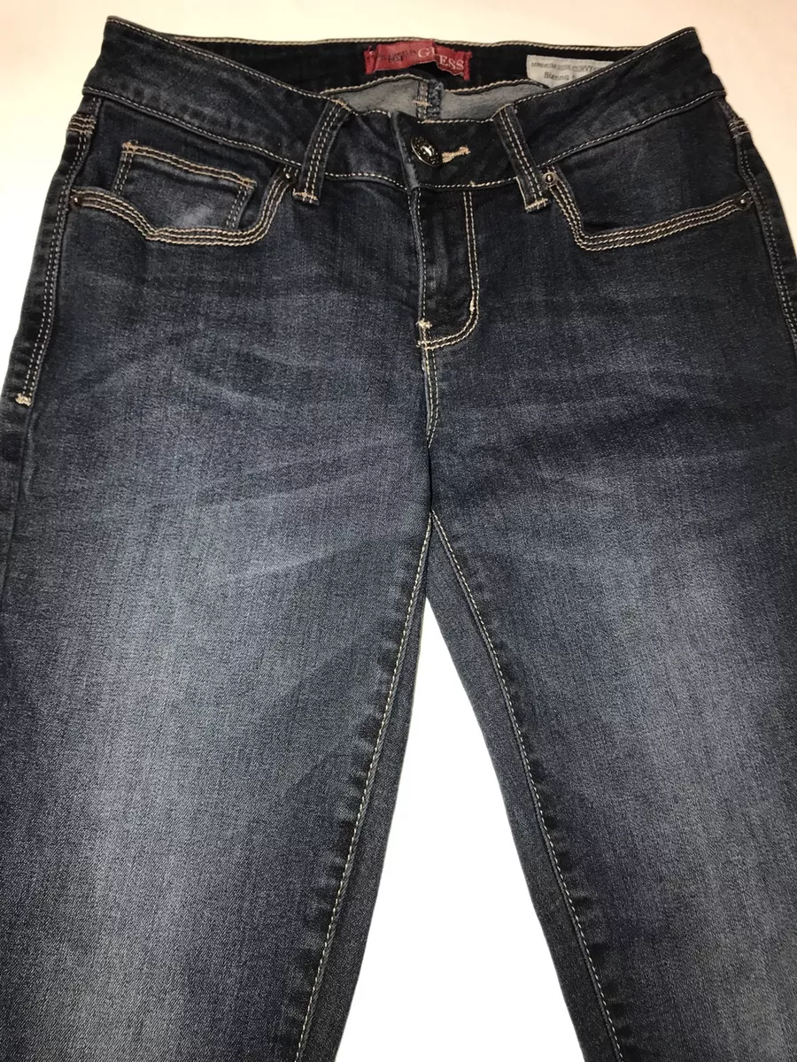 Guess Jeans Sienna Skinny Womens Sz.26 Cotton Bl Dk Blue Navy Med Rise