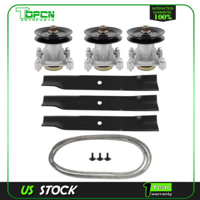 #ad Deck Rebuild Kit 52quot; Spindle Blade Pulley Belt fits Hustler Raptor 604214 603995 $115.82
