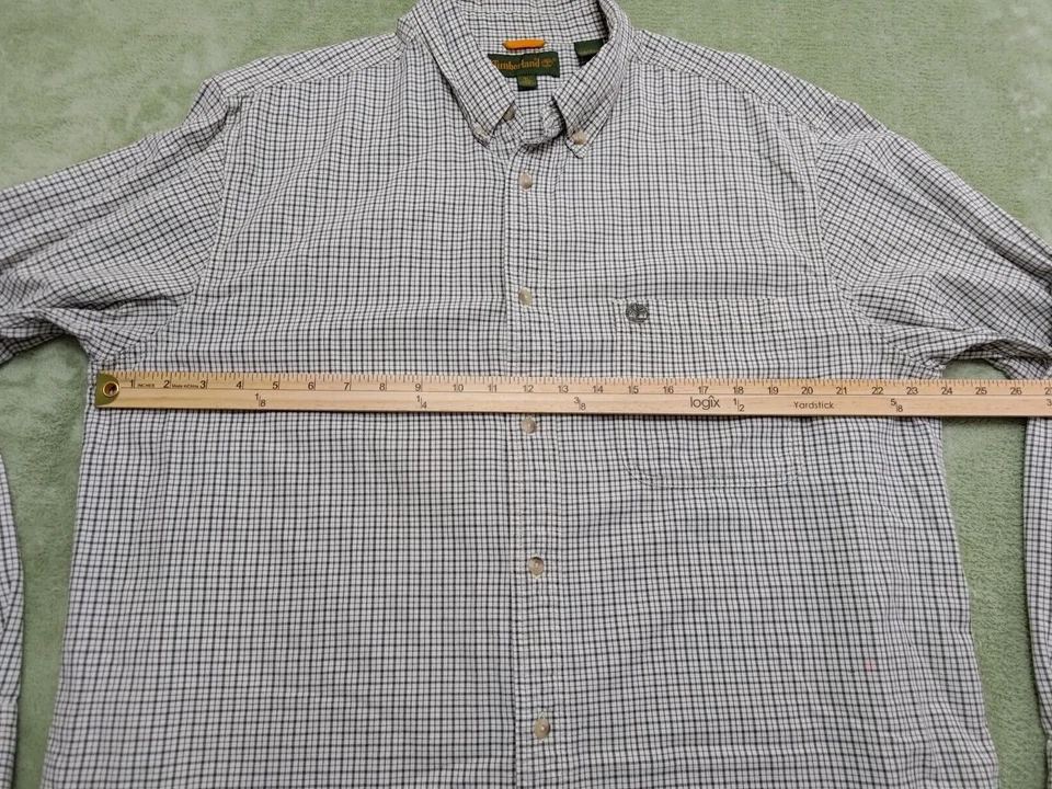 Camisa Timberlake Para Hombre Talla XL Verde Manga Larga Cuadros Algodón con Botones Foto 4 de 4