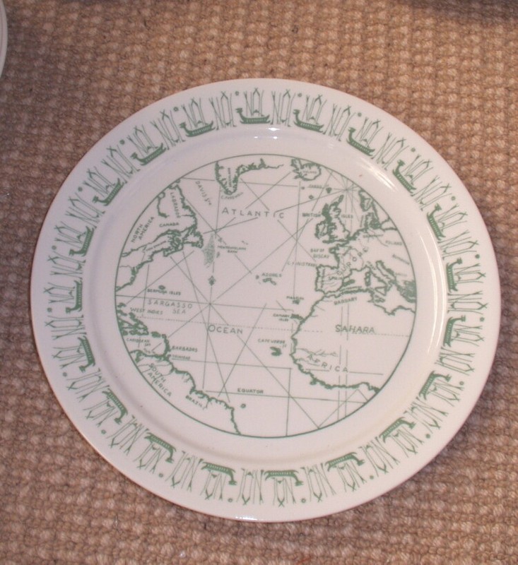 Porsgrund Norway "Drawing of an Ancient Map over the Atlantic Ocean" - Schraembl