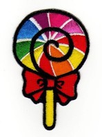 Af31★Lolly Lutscher AufnäHer BüGelbild Applikation Patch Regenbogen 4,6 X 7,2 Cm