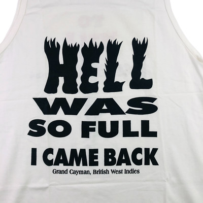 NEW VTG Grand Cayman Men's Tank Top T-Shirt White/Black/Red   Large