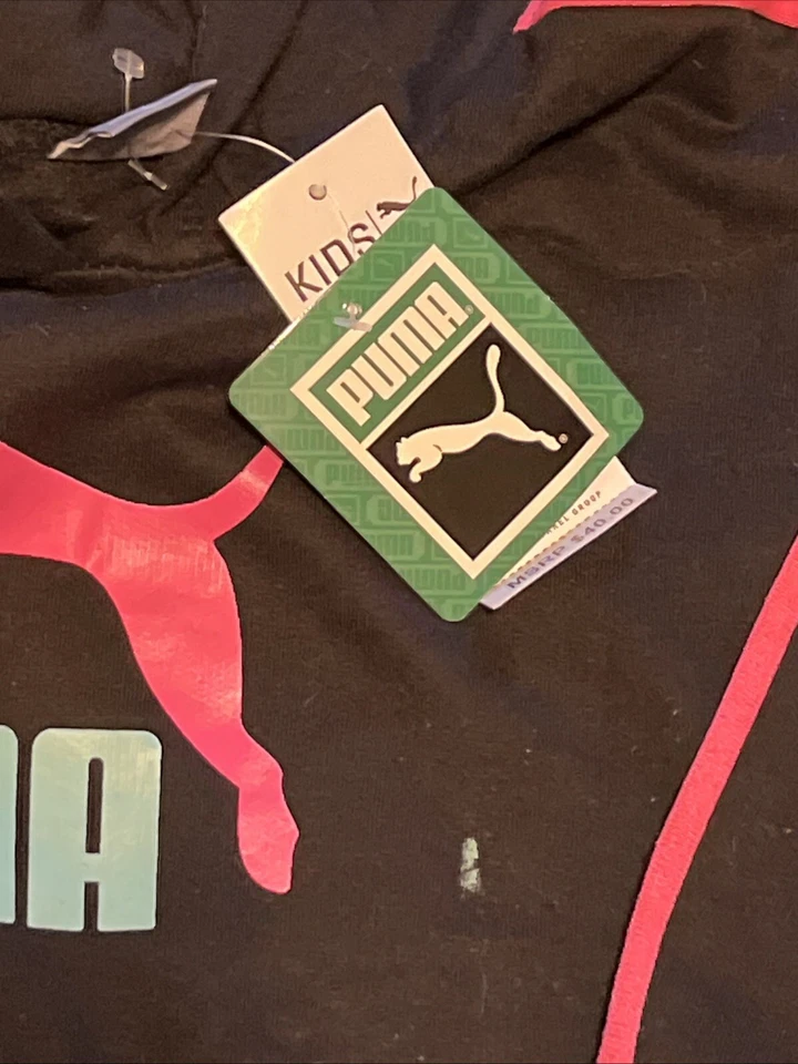 Sudadera con capucha para niñas talla 4 Puma negra, rosa, Tiel nueva con etiquetas envío gratuito Foto 2 de 4
