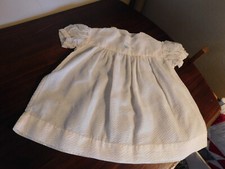 Handmade Toddler Dress Vintage Puckered Fabric Embroidered Bird
