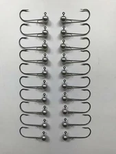 NEW 1/8 OZ ROUND JIG HEADS WITH WIRE KEEPER , 2/0  HOOKS , 20 PC