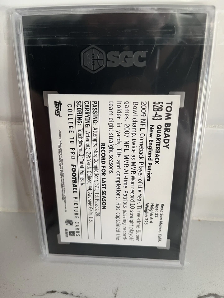 Bowman Topps Tom Brady Patriots '52 2010 #52B-43 gema como nueva SGC 10 Foto 2 de 2