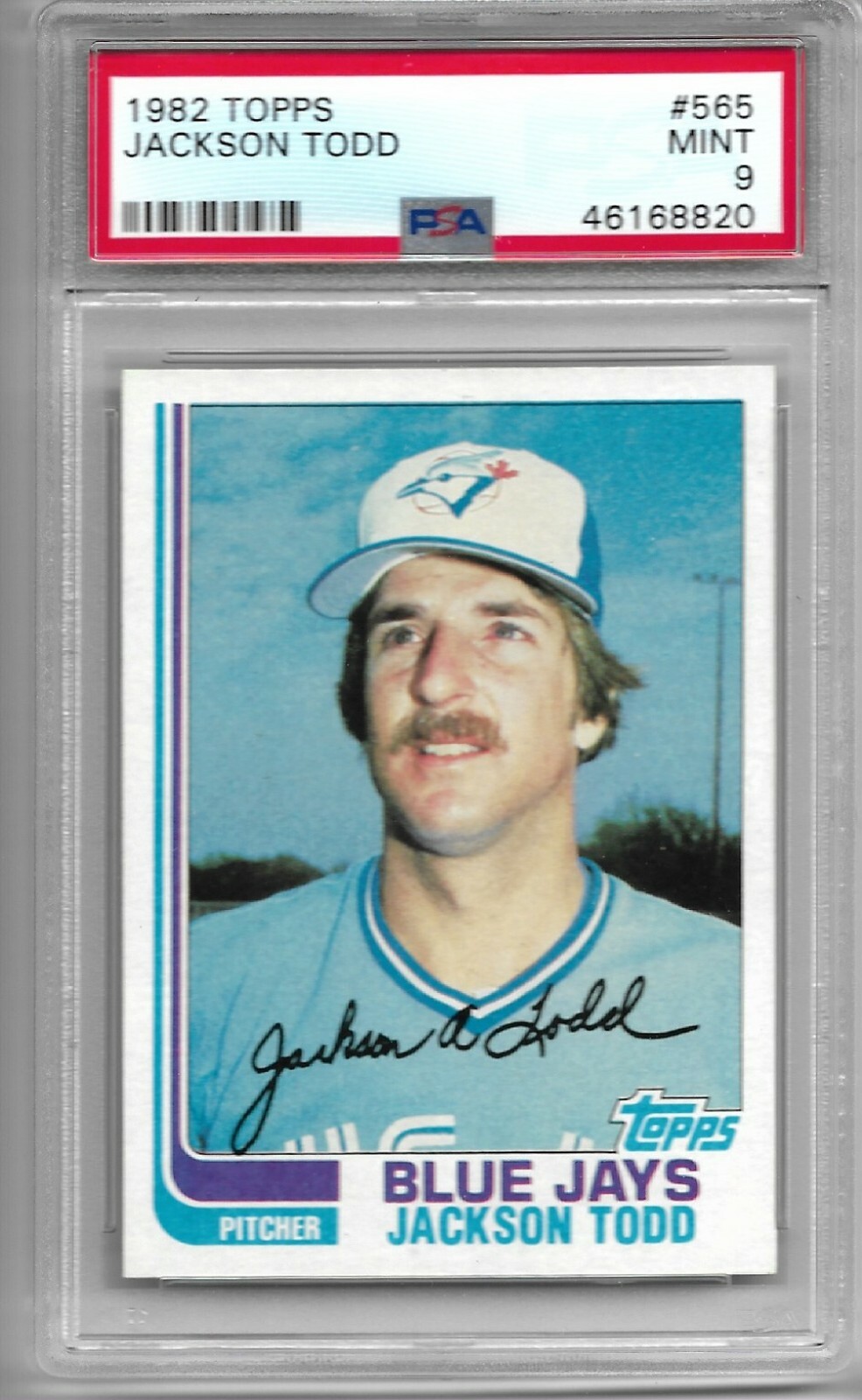 1982 Topps #565 Jackson Todd Blue Jays graded PSA 9 Mint