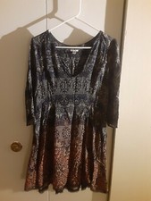 Urban Outfitters Ecote Multi Color Print Fringe Hem Mini Dress Size M Medium