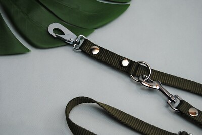 EXTRA LANGE V-Leine 4-fach verstellbar 3m x 15mm OLIV Schweden Collie Russel