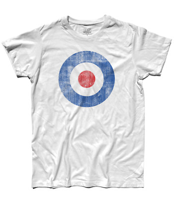 Herren T-SHIRT TARGET blau MODS VESPA the Who Pete Townsend Vintage