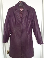 Women Quilted Leather Coat Fully Lined Real Leather-size S