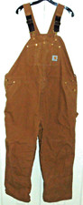 MEN'S CARHARTT BIB OVERALLS DOUBLE KNEE UNLINED sz 50 MADE IN USA