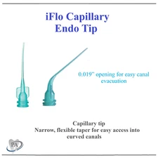 Dental Intra-Oral iFlo™ Capillary tips, 0.019” Opening for easy canal evacuation