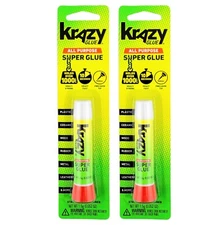 Super Krazy Glue All Purpose Precision Tip Dries in 10 Seconds Holds 1000lb 2PK