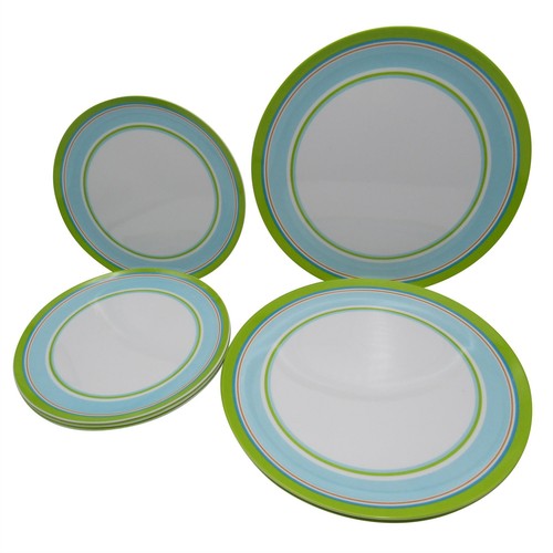 Caravan Camping Melamine Dinner Set 16pc (Picninc BBQ Outdoor Dining Green) - Picture 3 of 7