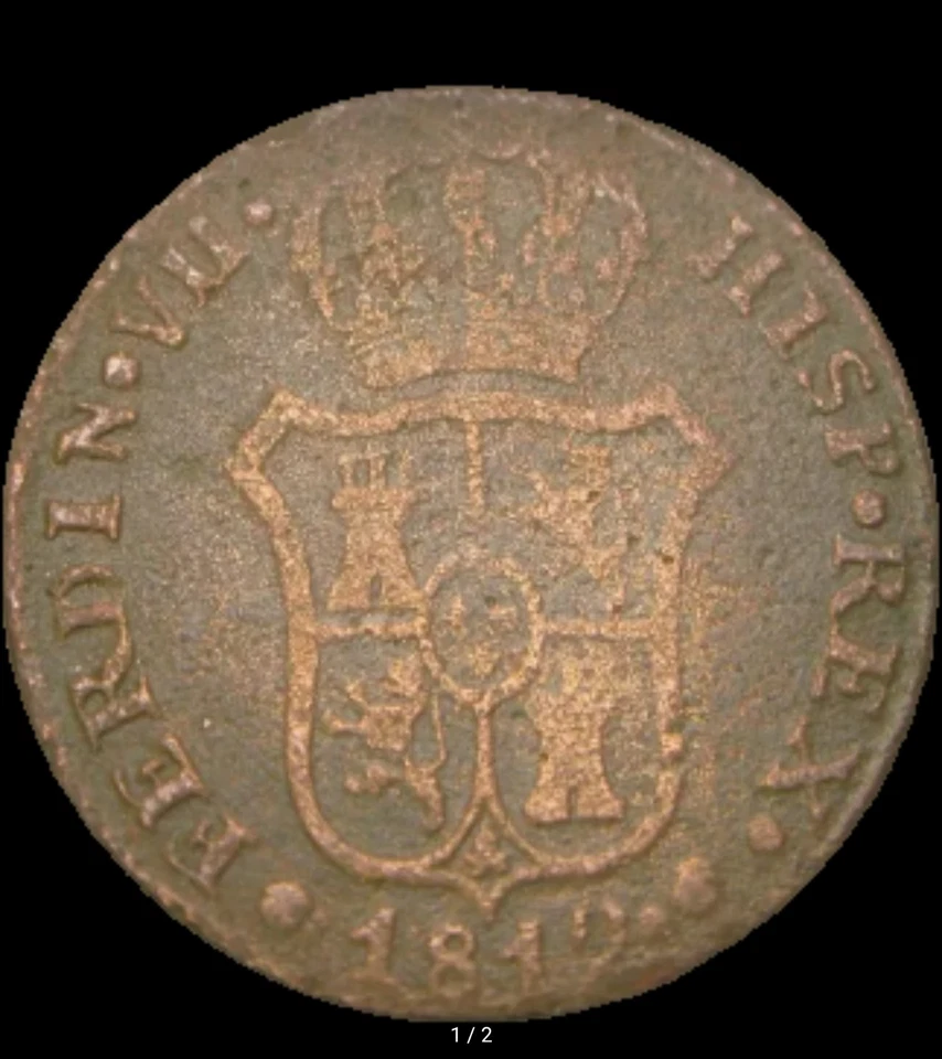 SPAIN- Catalonia   3 Quartos 1812 - Copper- Ferdinand VII - Image 3 of 3