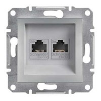 Asfora Gniazdo Komputerowe 2X Kat.5E Utp Bez Ramki Aluminium EPH4400161