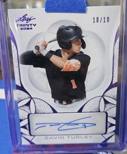 2025 Leaf Trinity Baseball Gavin Turley Auto Purple 10/10 Athletics