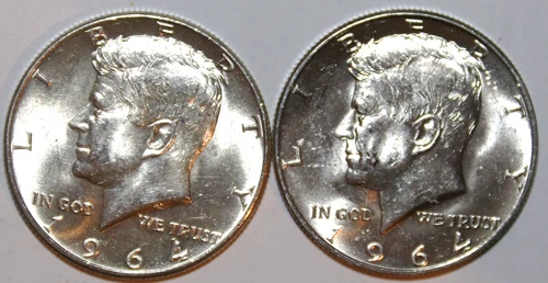1964-D and 1964-P Kennedy Half Dollars - AU - #1627K50