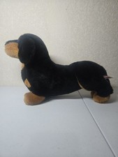 Douglas Cuddle Toys Spats Black Tan Dachshund Weiner Dog Plush Realistic 16  