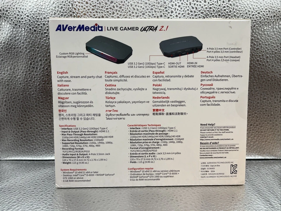 AVerMedia Live Gamer Ultra 2.1-4K Plug & Play Capture Card w/ VRR & HDR - Image 2 of 3