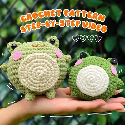 Frosch Puppe Häkelset für Anfänger Erwachsene süßes Häkelmaterial Paket