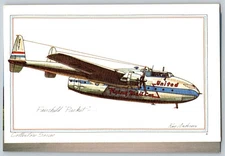 Fairchild Packet Roy Anderson Art aviation Postcard United Airlines