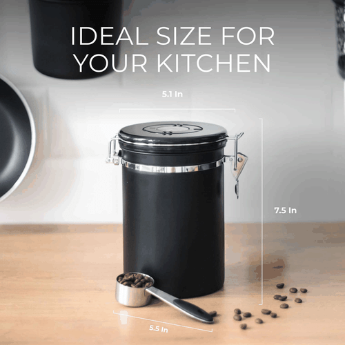 Bidone Caffè Acciaio Inox 21oz Contenitore Ermetico Cucina Conservazione Alimenti - Foto 2 di 7