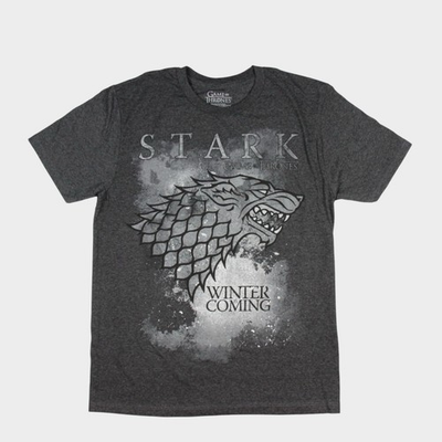 #ad Game Of Thrones Official T Shirt Mens Large Charcoal Gray Stark Winter Is Coming $14.99