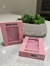 New SKIN GYM Rose Quartz Sculpty Heart Gua Sha Tool Heart-Shaped Facial Massage