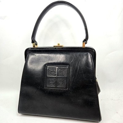 Givenchy 4G Embossed Logo Leather Kiss Lock Bag Hand Bag Womens Used From Japan