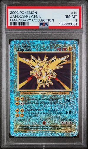 Zapdos Reverse Holo #19 2002 Pokemon Legendary Coll. PSA 8