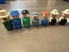 Fisher Price Vintage Plastic Little People Toy Lot 1960s Lot Of 7