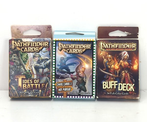 Paizo '12/'14 3 Pack of Pathfinder Roleplaying Game TOB, Buff & Chase Cards Used