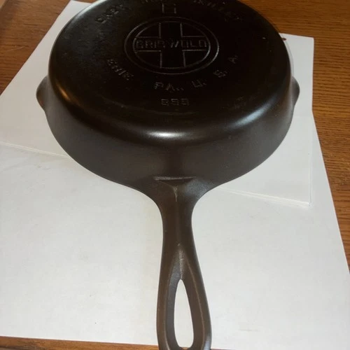 GRISWOLD Cast Iron SKILLET Frying Pan #6 LARGE BLOCK LOGO 699 Made in Erie PA