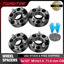 4PC 1.25" 5x5 Hubcentric 14x1.5 Wheel Spacers For Jeep Grand Cherokee L Wrangler