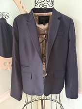 J CREW NAVY WOOL BLEND SCHOOL BOY BLAZER Gold Button Womens Size 8