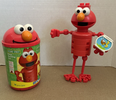 Kid K'Nex Sesame Street Elmo Building Set 14 pieces Complete *used