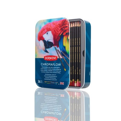 Chromaflow Colored Pencils 36 Tin, Set of 36, 4mm Wide Core, Multicolor, Smoo...