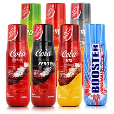 Gut&Günstig Getränkesirup Konzentrat 500ml Booster, Cola Zero, Orange, Zitrone