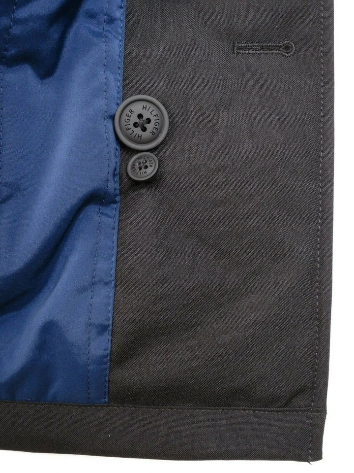 New TOMMY HILFIGER Black Modern Fit Robert Button Jacket Overcoat 36 Short thumbnail 7