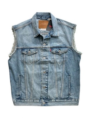 Levis Premium Red Tab Mens Relaxed Sleeveless Denim Jean Trucker Vest S M L