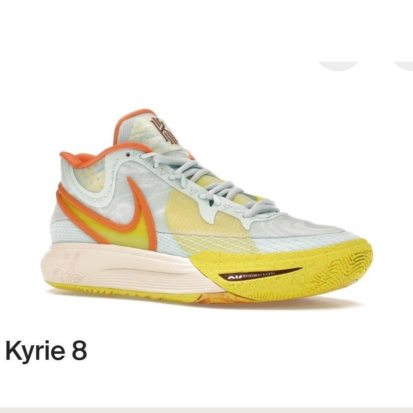Size 12 Nike Kyrie 8 Eagle Men's Low Top Light Blue Orange Lace Up