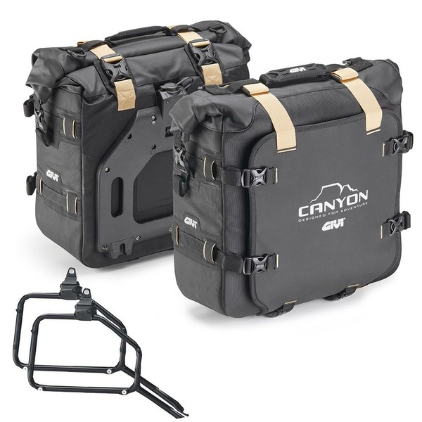 Givi GRT720 Seitentaschen 25L + TräGer PL528 Kawasaki KLV 1000 2006 2007 Schwarz-image