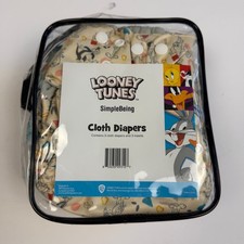 NWT SimpleBeing Looney Tunes Cloth Diapers Bugs Bunny Tweety 3 pack with Inserts